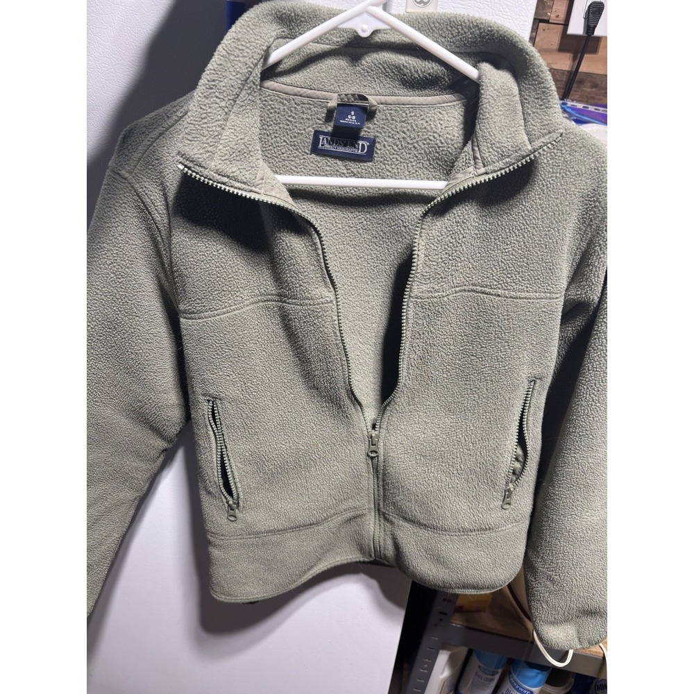 Lands End Jacket Small Green Fleece Full Zip